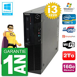 PC Lenovo ThinkCentre M82 SFF i3-3220 RAM 16Go Disque 2To Graveur DVD Wifi W7 - Occasion