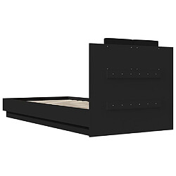 Acheter Vidaxl Cadre de lit avec tête de lit et lumières LED noir 90x200 cm