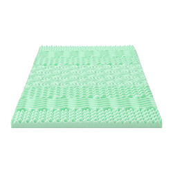 Avis Vente-Unique Surmatelas 180 x 200 cm mémoire de forme 7 zones aux extraits de thé vert ép.5cm - LESINI de NATUREA