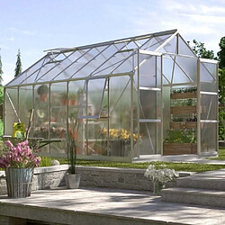 Vitavia Serre de jardin en polycarbonate 4 mm et aluminium anodisé avec embase Jupiter Longueur de 445 cm.