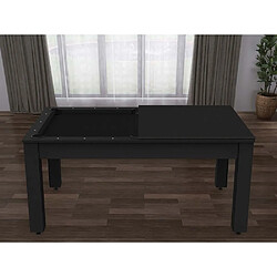 De Faugeres Billard convertible table 6 personnes Texas noir grainé et noir (tapis)