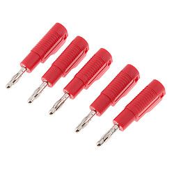 Acheter 5pcs non blindé empilable connecteurs banane fiche câble 4mm rouge