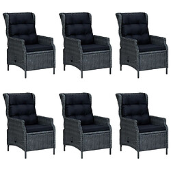 Avis Maison Chic Mobilier à dîner 7 pcs et coussins- Ensemble table et chaises d'extérieur - Salon/Mobilier de jardin classique Résine tressée Gris foncé -MN57078