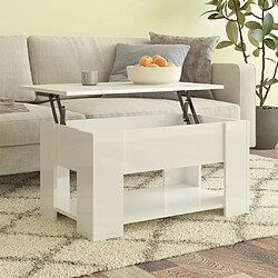 vidaXL Table basse blanc brillant 79x49x41 cm bois d'ingénierie