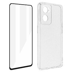 Avizar Coque OnePlus Nord CE 2 5G Silicone Souple Film Verre Trempé 9H noir