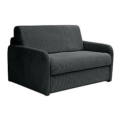 Vente-Unique Fauteuil convertible express en velours côtelé gris anthracite - Couchage 100 cm - NADOA