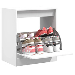 Maison Chic Armoire à chaussures | Meuble de rangement à chaussures Meuble d'Entrée blanc 60x42x69 cm bois d'ingénierie -MN77458