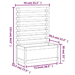 vidaXL Jardinière avec support 79x39,5x114 cm bois de pin massif pas cher