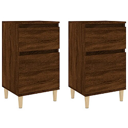 Maison Chic Lot de 2 Tables de chevet - Tables de Nuit chêne marron 40x35x70 cm