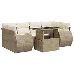 vidaXL Salon de jardin avec coussins 7 pcs beige résine tressée