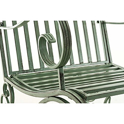 Acheter Decoshop26 Chaise fauteuil à bascule rocking chair pour jardin en fer vert vieilli MDJ10100