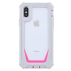 Coque en TPU + acrylique anti-rayures, détachable 2-en-1 gris/rose pour votre iPhone X/XS 5.8 pouces