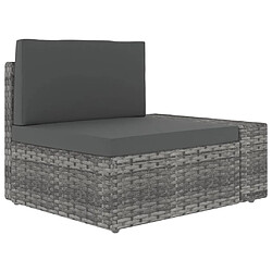 Avis vidaXL Salon de jardin 6 pcs avec coussins Gris Résine tressée