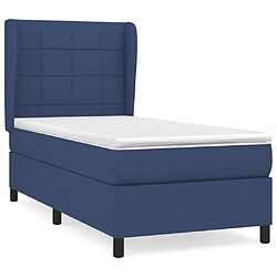 Maison Chic Lit adulte- Lit + matelas,Sommier à lattes de lit avec matelas Bleu 90x190 cm Tissu -GKD66820