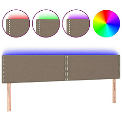 Maison Chic Tête de lit moderne à LED lumineuse pour chambre - Décoration de lit Taupe 160x5x78/88 cm Tissu -MN81842