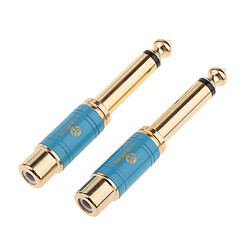 Acheter plaqué or 6,5 mm mâle à RCA adaptateur vidéo audio bleu