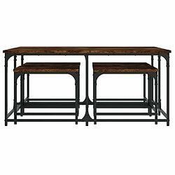 Acheter Maison Chic Ensemble de 5 Tables basses gigognes,Table Console pour salon chêne fumé bois d'ingénierie -MN52234