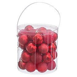 BigBuy Home Boules de Noël Rouge Plastique Ø 5 cm (40 Unités)