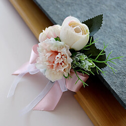 thé de mariage rose œillet fleur de soie fleur à la boutonnière corsage champagne