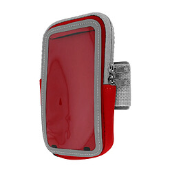 Avizar Brassard Sport Smartphone Tactile Attache Bras ou Avant-bras Poche Zippée Rouge