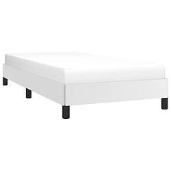 Avis Maison Chic Lit adulte - Lit simple Cadre de lit,Structure du lit Contemporain Blanc 100x200 cm Similicuir -MN47057