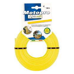 Ribimex Fil rond 50m diamètre 3 mm jaune motopro pour tête de débroussailleuse.