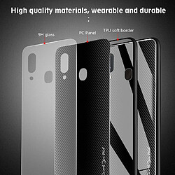 Wewoo Coque Pour Galaxy A20 / A30 étui de protection en verre dégradé de texture noir pas cher