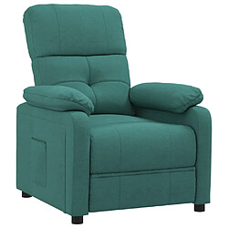 vidaXL Fauteuil inclinable Vert foncé Tissu