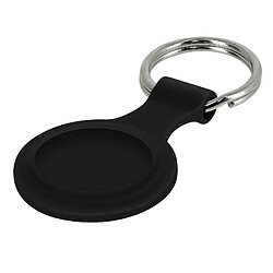 Avizar Protection AirTag Silicone Gel Ultra-fin Soft-touch avec Porte-clé noir