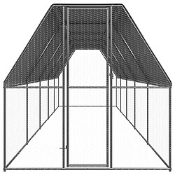 vidaXL Poulailler d'extérieur 2x10x2 m Acier galvanisé