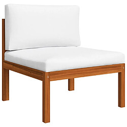 Avis Maison Chic Salon de jardin 4 pcs + coussins - Mobilier/Meubles de jardin - Table et chaises d'extérieur Crème Bois d'acacia solide -MN55227