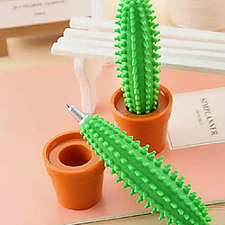 Totalcadeau Stylo plante cactus et 1 pot