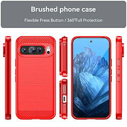 Htdmobiles Coque pour Google Pixel 9 et 9 Pro 5G - housse etui silicone gel carbone + verre trempe - ROUGE