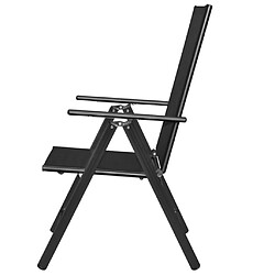 Acheter Maison Chic Lot de 4 Chaises pliables de jardin - Fauteuil d'extérieur Aluminium et textilène Noir -MN69856