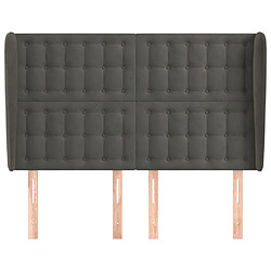 Avis Maison Chic Tête de lit scandinave avec oreilles,meuble de chambre Gris foncé 147x23x118/128 cm Velours -MN44656