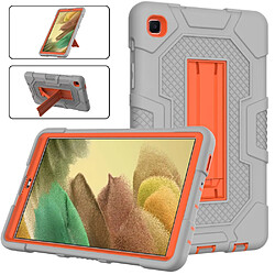 Coque en TPU + Silicone Conception de couleur contrastée B3 avec béquille coulissante gris/orange pour votre Samsung Galaxy Tab A7 Lite 8.7 pouces T225/T220 (2021)