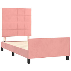 Avis vidaXL Cadre de lit sans matelas rose 100x200 cm velours