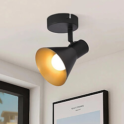 NETTLIFE Spots E14 Noir rétro Pivotant 330°en métal Spot Murale Lampe de Couloir pour Chambre Salon Escalier