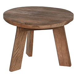 Acheter Pegane Table d'appoint ronde en bois recyclé coloris naturel - diamètre 60 x Hauteur 45 cm