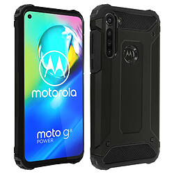 Avizar Coque Motorola Moto G8 Power Protection Design Relief Bi-matière Antichute noir