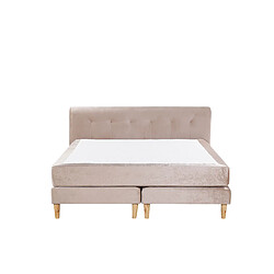 Beliani Lit boxspring en velours beige 180 x 200 cm MARQUISE pas cher