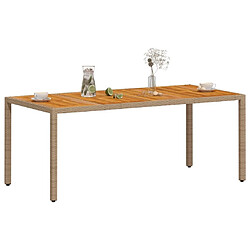 Acheter Maison Chic Table de jardin | Table d'extérieur beige 190x90x75 cm résine tressée bois d'acacia -GKD46623