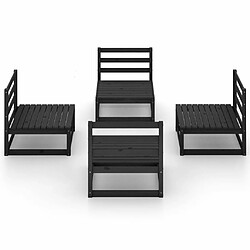 Avis Maison Chic Salon de jardin 4 pcs - Table et chaises d'extérieur - Mobilier/Meubles de jardin Moderne noir bois de pin massif -MN16167