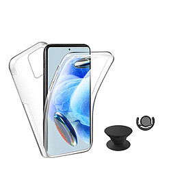 PHONECARE Étui 3x1 360 Protection des Chocs pour + 1 PRIPE DE PRIPE + 1 Support de support noir pour Xiaomi Redmi 13C - Transparent/Noir