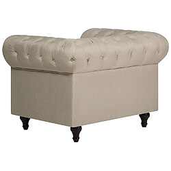 Beliani Fauteuil CHESTERFIELD Tissu Beige pas cher