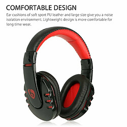 V8-1 Casque De Jeu Compatible Bluetooth Microphone Intégré Batterie Au Lithium Rechargeable Casque Noir Rouge