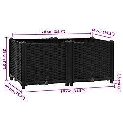 vidaXL Lit surélevé 80x40x38 cm Polypropylène pas cher