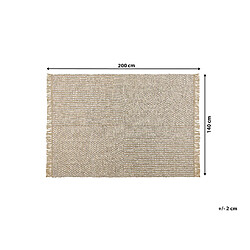 Beliani Tapis beige à carreaux 140 x 200 cm ADABAG