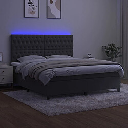 Acheter Sommier à lattes,Cadre à lattes de lit pour Adulte matelas et LED Gris foncé 160x200 cm -MN13015