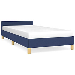 Maison Chic Lit adulte - Cadre Structure de lit avec tête de lit Contemporain Bleu 100 x 200 cm Tissu -MN40805